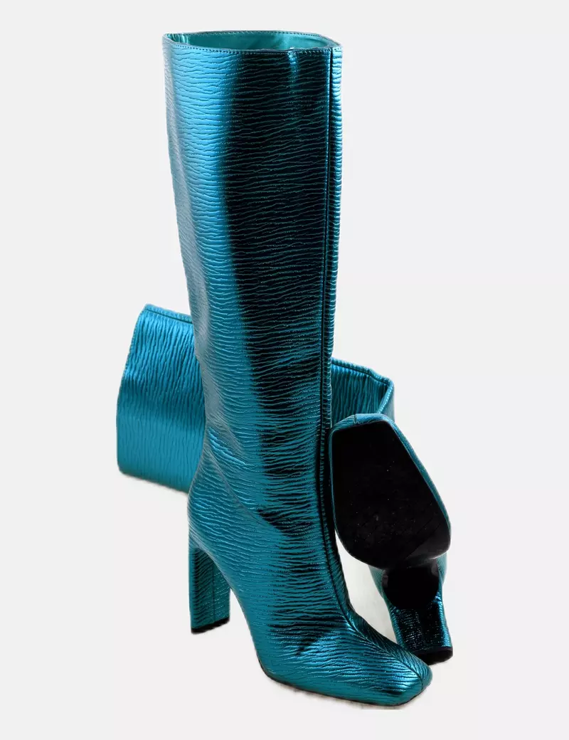 Zara Botas metalizadas verdes