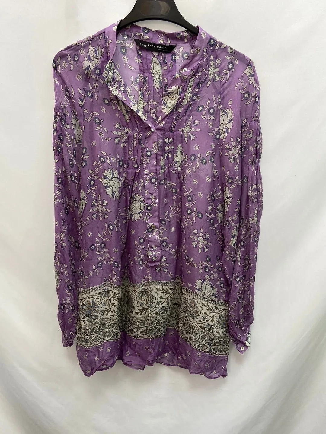 ZARA.Blusa 100% seda T.s